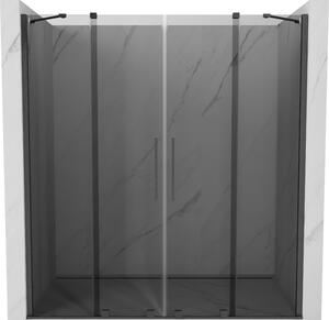 Mexen Velar Duo, posuvné sprchové dveře do otvoru 200 cm, 8mm šedé sklo, grafit broušený, 871-200-000-42-66