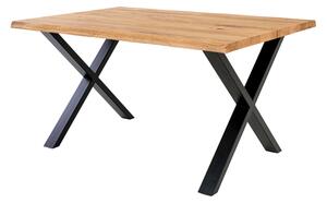 Jídelní stůl TUELUN přírodní/černá, šířka 140 cm