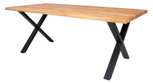 Jídelní stůl TUELUN přírodní/černá, šířka 200 cm