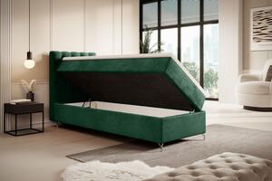 Čalouněná postel 90x200 ADRIA s úložným prostorem - levá, zelená