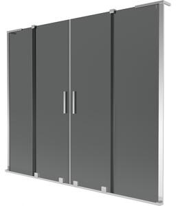 Mexen Velar L Duo, 2-křídlová posuvná vanová zástěna 170 x 150 cm, 8mm šedé sklo, chromová, 896-170-003-42-01