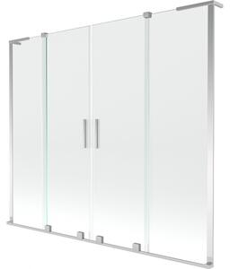 Mexen Velar L Duo, 2-křídlová posuvná vanová zástěna 180 x 150 cm, 8mm čiré sklo, chromová, 896-180-003-02-01