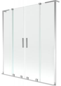 Mexen Velar L Duo, 2-křídlová posuvná vanová zástěna 140 x 150 cm, 8mm čiré sklo, chromová, 896-140-003-02-01