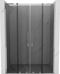 Mexen Velar L Duo, posuvné sprchové dveře do otvoru 140 cm, 8mm šedé sklo, chromová, 871-140-003-42-01