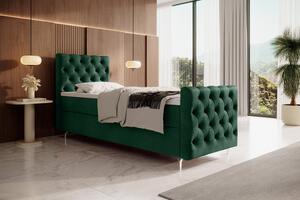 Čalouněná postel 80x200 ADRIA PLUS s úložným prostorem - pravá, zelená