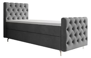 Čalouněná postel 90x200 ADRIA PLUS s úložným prostorem - levá, šedá