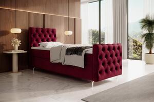 Čalouněná postel 90x200 ADRIA PLUS s úložným prostorem - pravá, červená