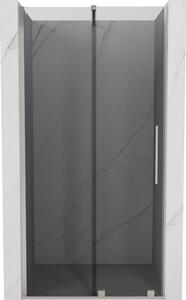 Mexen Velar, posuvné sprchové dveře do otvoru 90 cm, 8mm šedé sklo, broušená ocel, 871-090-000-41-97