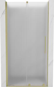 Mexen Velar, posuvné sprchové dveře do otvoru 90 cm, 8mm sklo námraza, zlatá matná, 871-090-000-31-55