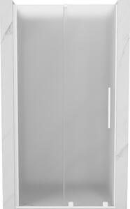 Mexen Velar, posuvné sprchové dveře do otvoru 90 cm, 8mm sklo námraza, bílá matná, 871-090-000-31-20