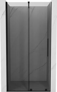 Mexen Velar, posuvné sprchové dveře do otvoru 90 cm, 8mm šedé sklo, černá matná, 871-090-000-41-70