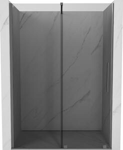 Mexen Velar, posuvné sprchové dveře do otvoru 130 cm, 8mm šedé sklo, broušený grafit, 871-130-000-41-95