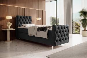Čalouněná postel 90x200 ADRIA COMFORT PLUS s úložným prostorem - pravá, světle grafitová