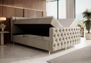 Čalouněná postel 120x200 ADRIA COMFORT PLUS s úložným prostorem - béžová