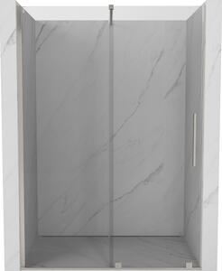 Mexen Velar, posuvné sprchové dveře do otvoru 130 cm, 8mm čiré sklo, broušená ocel, 871-130-000-01-97