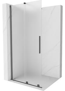 Mexen Velar, sprchová zástěna s posuvnými dveřmi Walk-in 110 x 200 cm, 8mm sklo námraza, grafit broušený, 871-110-000-33-66