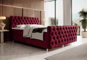 Čalouněná postel 160x200 ADRIA PLUS s úložným prostorem - červená