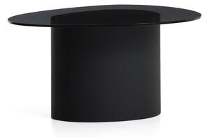 Černý konferenční stolek se skleněnou deskou 74x81,5 cm Olir – Kave Home