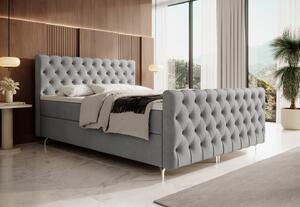 Čalouněná postel 180x200 ADRIA PLUS s úložným prostorem - světle šedá