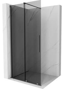 Mexen Velar, sprchová zástěna s posuvnými dveřmi Walk-in 70 x 200 cm, 8mm šedé sklo, broušený grafit, 871-070-000-43-95