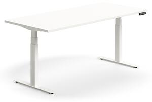 AJ Produkty Výškově nastavitelný stůl QBUS, 1800x800 mm, bílá podnož, bílá