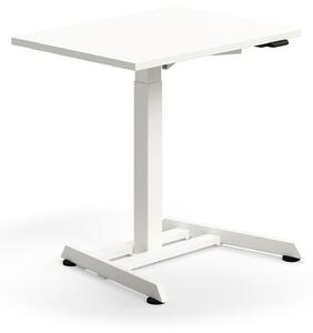 AJ Produkty Výškově nastavitelný stůl QBUS, 800x600 mm, bílá podnož, bílá