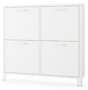 Kovový botník SHIRLEY, 960 x 900 x 170 mm, bílý