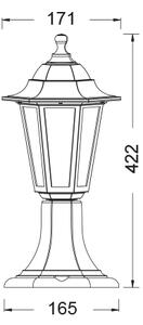 ACA Lighting Venkovní lucerna PLGQ3R max. 40W/E27/IP44, hnědá
