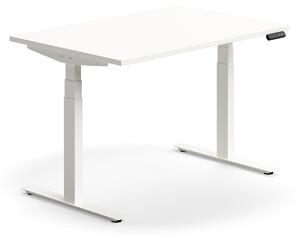 AJ Produkty Výškově nastavitelný stůl QBUS, 1200x800 mm, bílá podnož, bílá