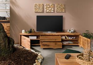 PURE OAK TV stolek 220x45x50 cm, přírodní olejovaná, divoký dub