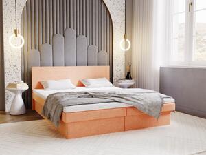 Čalouněná postel 160x200 AVRIL 2 s úložným prostorem - oranžová