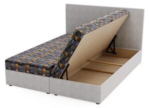 Čalouněná postel 160x200 OTILIE 2 s úložným prostorem - šedá + vzor
