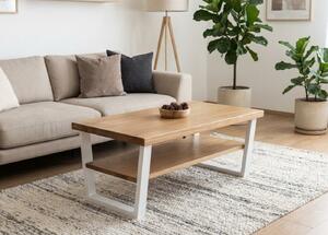 Morawood Konferenční stolek Sheffield Barva desky: Natural, Barva podnože: Černý mat, Rozměry: 450x900(mm)
