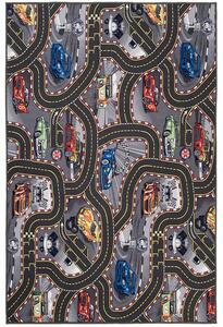 Dětský koberec CARS 2 ŠEDÝ 200x300 cm