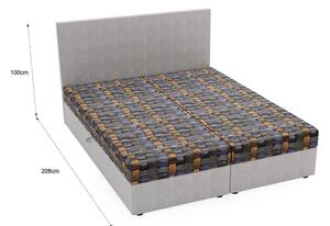 Čalouněná postel 140x200 OTILIE 3 s úložným prostorem - šedá + vzor
