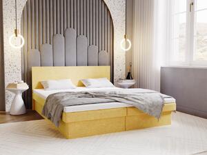 Čalouněná postel 140x200 AVRIL 2 s úložným prostorem - žlutá