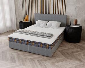 Čalouněná postel 160x200 OTILIE 3 s úložným prostorem - šedá + vzor
