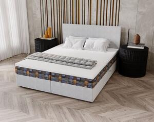 Čalouněná postel 160x200 OTILIE 3 s úložným prostorem - světle šedá + vzor