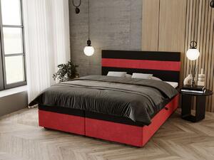 Manželská postel 180x200 ZOE 3 s úložným prostorem - černá / červená