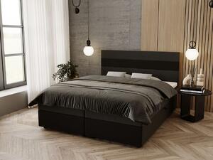 Manželská postel 160x200 ZOE 3 s úložným prostorem - tmavě šedá / černá
