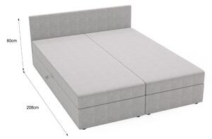 Čalouněná postel 140x200 SUVI 2 s úložným prostorem - šedá / světle šedá