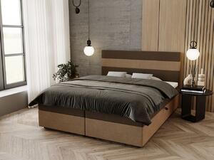 Manželská postel 180x200 ZOE 3 s úložným prostorem - hnědá / béžová