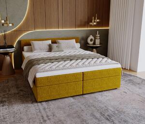 Čalouněná postel 180x200 SUVI 1 s úložným prostorem - hořčicová
