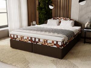 Manželská postel 160x200 LIZANA 3 s úložným prostorem - hnědá / vzor 1
