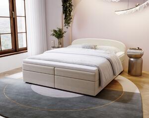 Čalouněná postel 160x200 KIRSTEN 2 s úložným prostorem - krémová