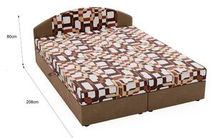 Manželská postel 160x200 LIZANA 3 s úložným prostorem - světle hnědá / vzor 3
