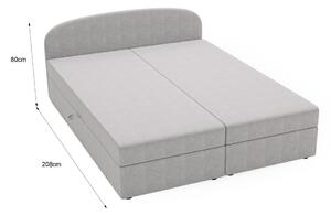 Čalouněná postel 140x200 KIRSTEN 2 s úložným prostorem - šedá