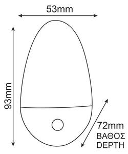 ACA Lighting LED dětská noční lampička do zásuvky s vypínačem 1W/230V/4000K, bílá