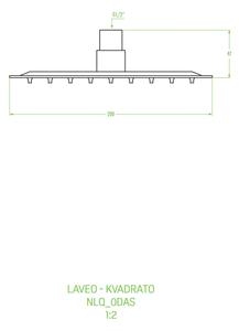 Laveo Kvadrato, horní/hlavová sprcha 200x200 mm, čtverec, bílá, LAV-NLQ_6DAS