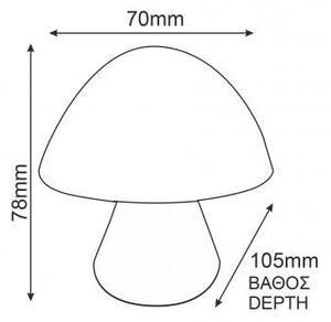 ACA Lighting LED dětská noční lampička do zásuvky Muchomůrka červená 0,4W/230V/6400K, soumrakový senzor